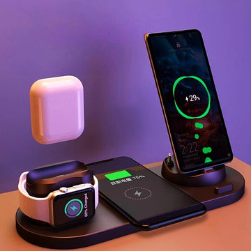 Wireless Phone Watch 6 In 1 Charging Dock Station